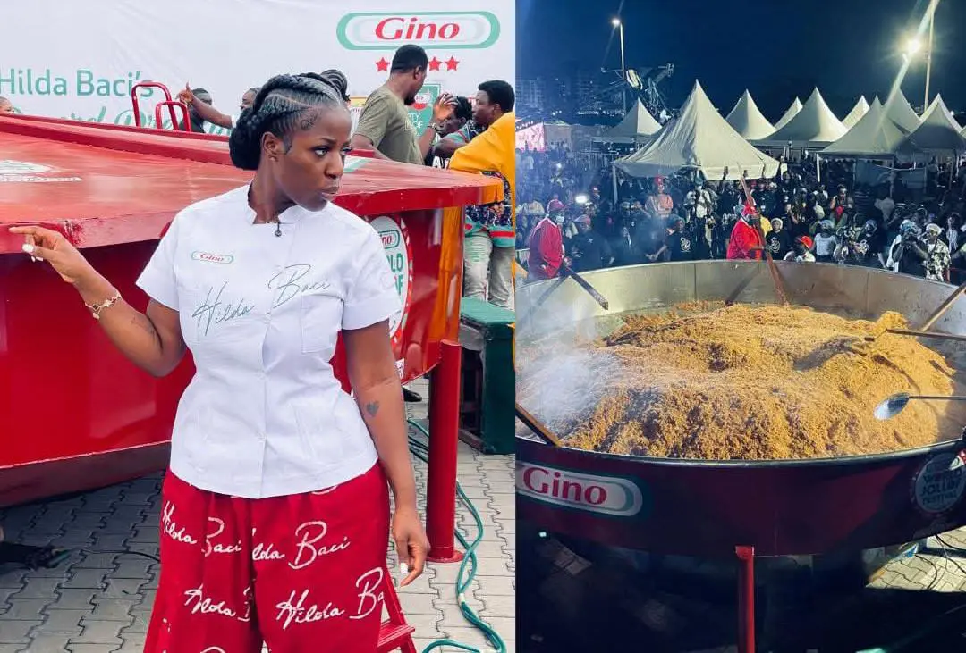 Guiness Word Records Recognises Hilda Baci Cooking Of  Largest Pot Of Jollof Rice